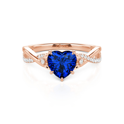 Jeulia Custom Heart Promise Ring with Leaves Design Twist Band