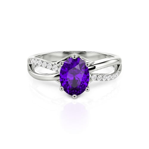 Jeulia Custom Twisted Oval Engagement Ring Sterling Silver