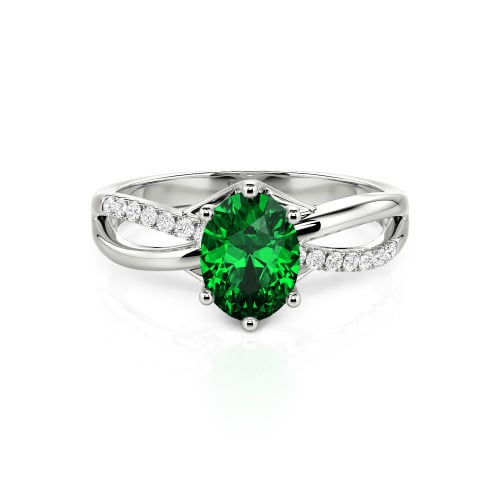Jeulia Custom Twisted Oval Engagement Ring Sterling Silver