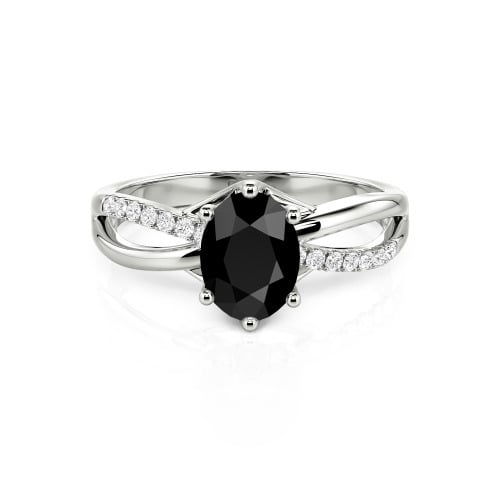 Jeulia Custom Twisted Oval Engagement Ring Sterling Silver