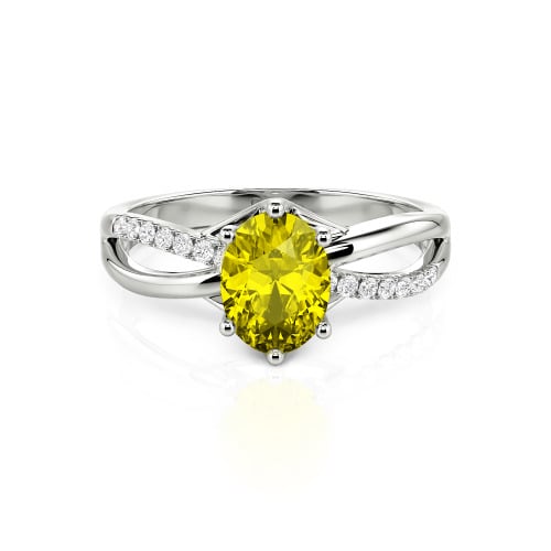 Jeulia Custom Twisted Oval Engagement Ring Sterling Silver