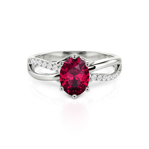 Jeulia Custom Twisted Oval Engagement Ring Sterling Silver