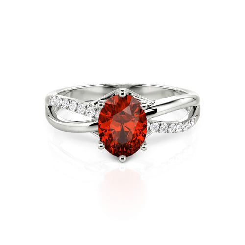 Jeulia Custom Twisted Oval Engagement Ring Sterling Silver