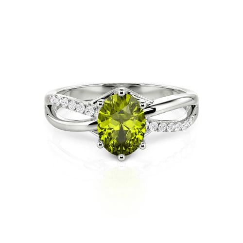 Jeulia Custom Twisted Oval Engagement Ring Sterling Silver