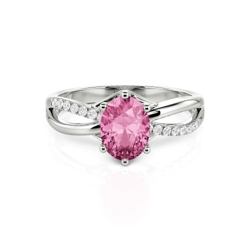 Jeulia Custom Twisted Oval Engagement Ring Sterling Silver