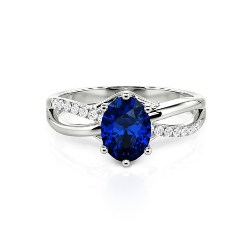 Jeulia Custom Twisted Oval Engagement Ring Sterling Silver