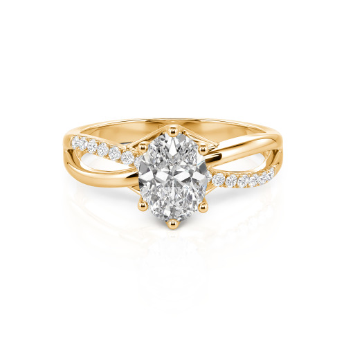 Jeulia Custom Twisted Oval Engagement Ring Sterling Silver