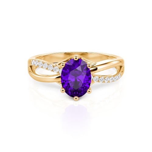 Jeulia Custom Twisted Oval Engagement Ring Sterling Silver