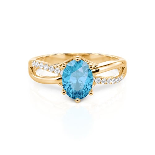 Jeulia Custom Twisted Oval Engagement Ring Sterling Silver