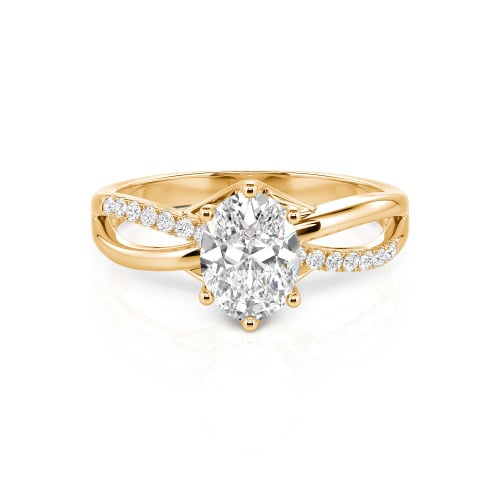 Jeulia Custom Twisted Oval Engagement Ring Sterling Silver