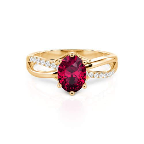 Jeulia Custom Twisted Oval Engagement Ring Sterling Silver