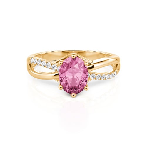 Jeulia Custom Twisted Oval Engagement Ring Sterling Silver