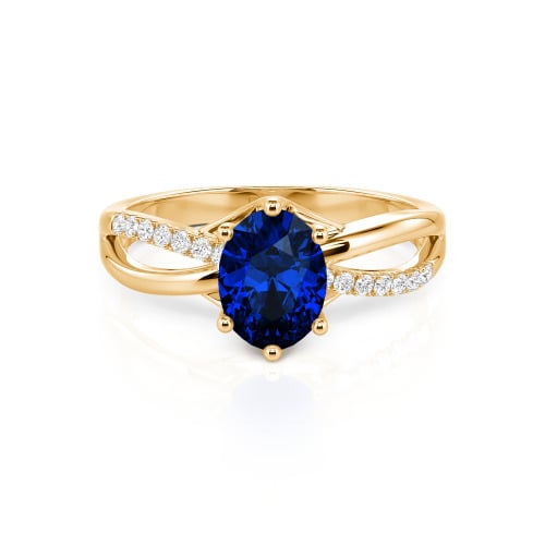 Jeulia Custom Twisted Oval Engagement Ring Sterling Silver