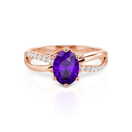 Jeulia Custom Twisted Oval Engagement Ring Sterling Silver