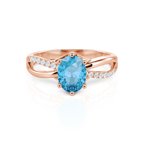 Jeulia Custom Twisted Oval Engagement Ring Sterling Silver
