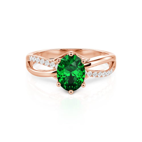 Jeulia Custom Twisted Oval Engagement Ring Sterling Silver