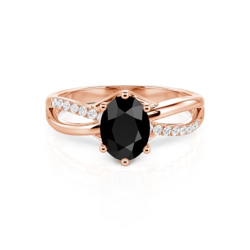 Jeulia Custom Twisted Oval Engagement Ring Sterling Silver
