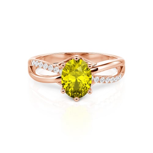 Jeulia Custom Twisted Oval Engagement Ring Sterling Silver