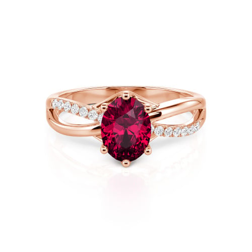Jeulia Custom Twisted Oval Engagement Ring Sterling Silver