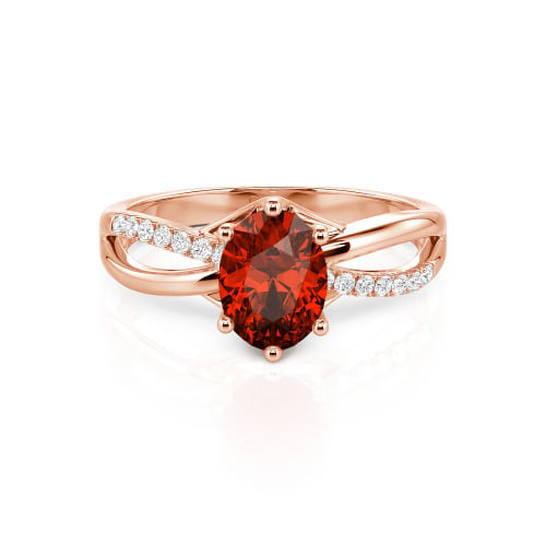Jeulia Custom Twisted Oval Engagement Ring Sterling Silver