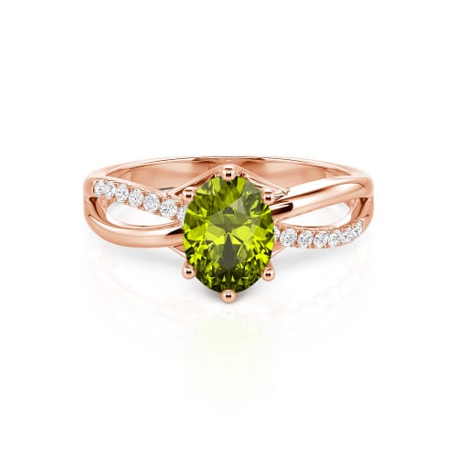 Jeulia Custom Twisted Oval Engagement Ring Sterling Silver