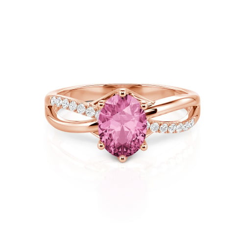 Jeulia Custom Twisted Oval Engagement Ring Sterling Silver