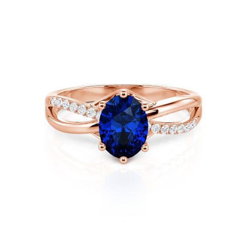 Jeulia Custom Twisted Oval Engagement Ring Sterling Silver