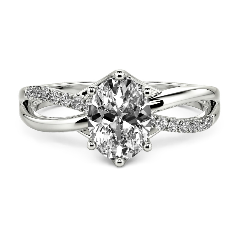 Jeulia Bague de Fiançailles Ovale Tordu Personnalisée en Argent Sterling