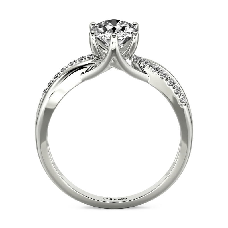 Jeulia Bague de Fiançailles Ovale Tordu Personnalisée en Argent Sterling