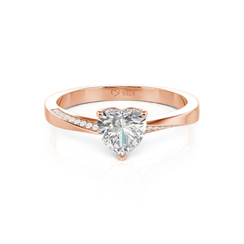 Jeulia Custom Heart Promise Ring Twist Band Design