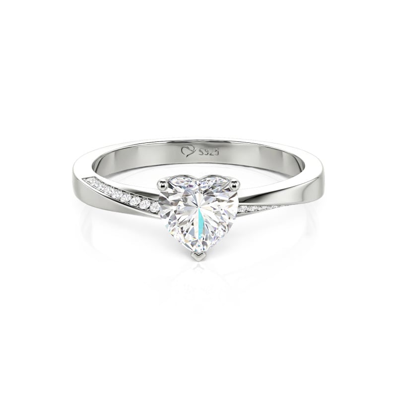 Jeulia Custom Heart Promise Ring Twist Band Design