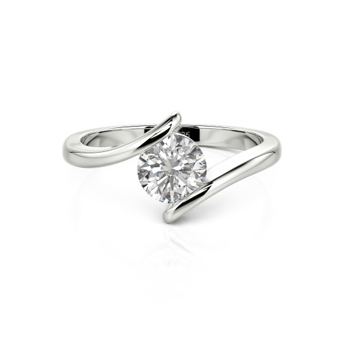 Jeulia Simple Bypass Custom Round Solitaire Ring