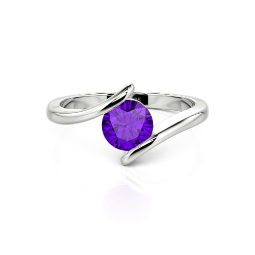 Jeulia Simple Bypass Custom Round Solitaire Ring