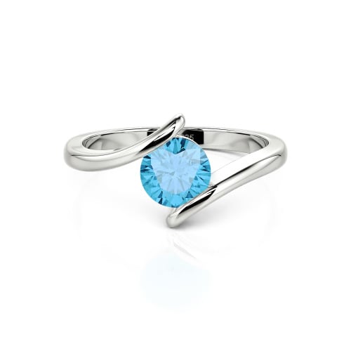 Jeulia Simple Bypass Custom Round Solitaire Ring