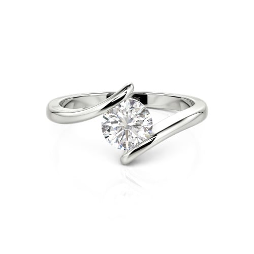Jeulia Simple Bypass Custom Round Solitaire Ring