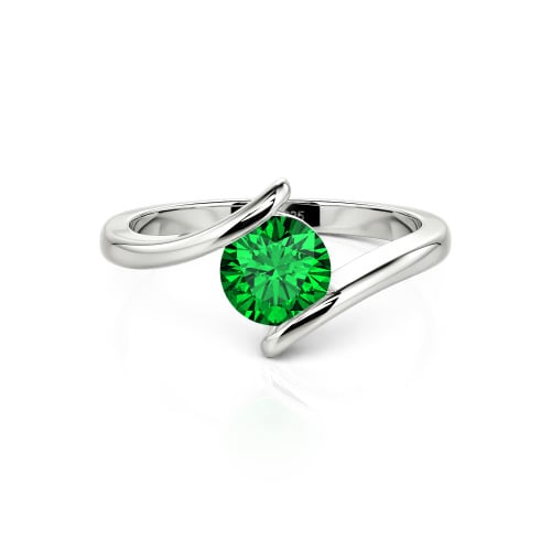 Jeulia Simple Bypass Custom Round Solitaire Ring