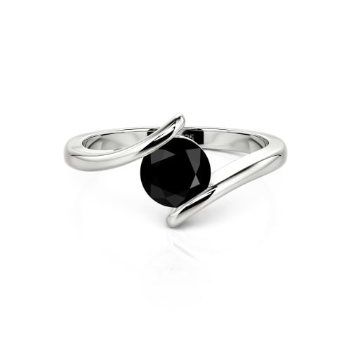 Jeulia Simple Bypass Custom Round Solitaire Ring