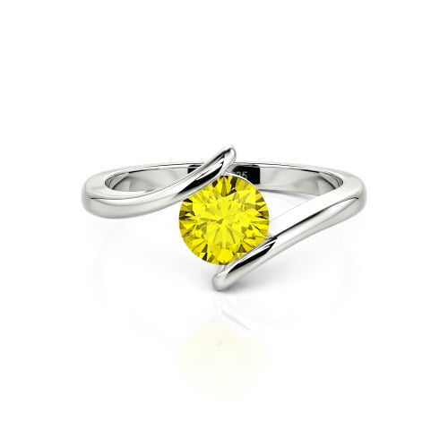 Jeulia Simple Bypass Custom Round Solitaire Ring
