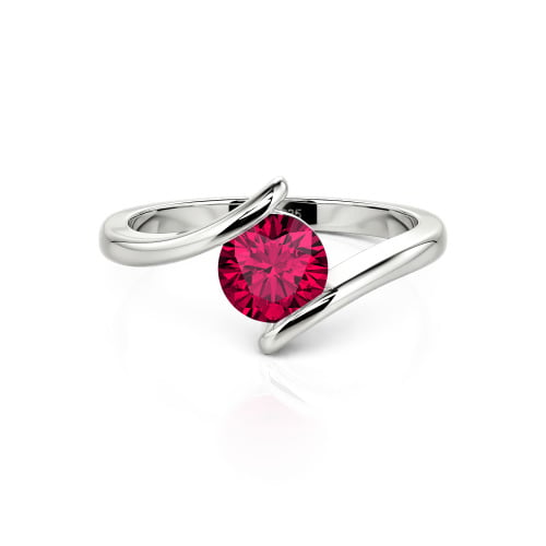 Jeulia Simple Bypass Custom Round Solitaire Ring