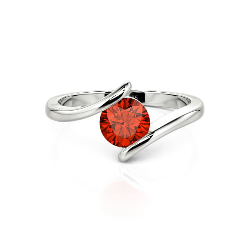 Jeulia Simple Bypass Custom Round Solitaire Ring