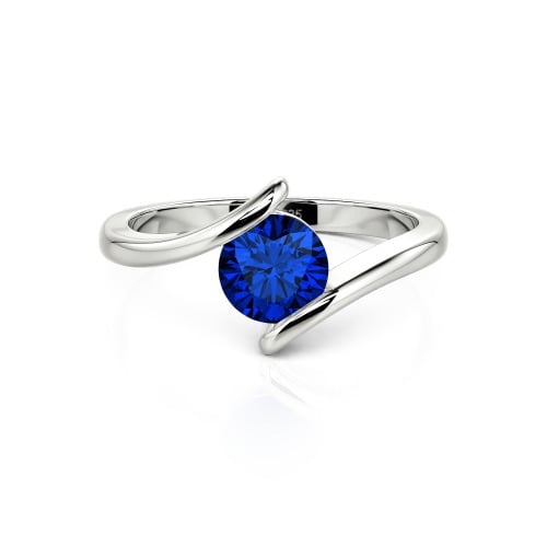 Jeulia Simple Bypass Custom Round Solitaire Ring