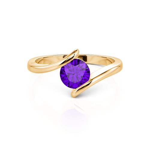Jeulia Simple Bypass Custom Round Solitaire Ring