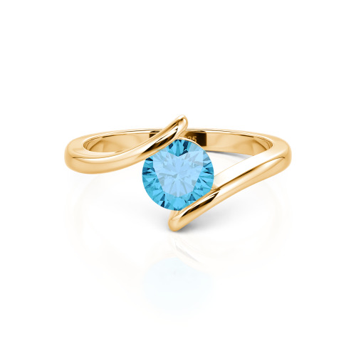 Jeulia Simple Bypass Custom Round Solitaire Ring