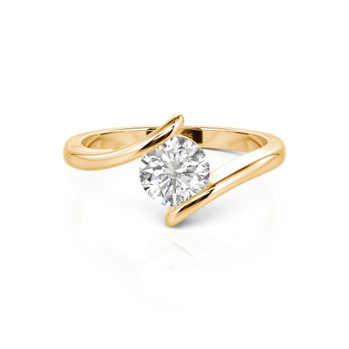 Jeulia Simple Bypass Custom Round Solitaire Ring