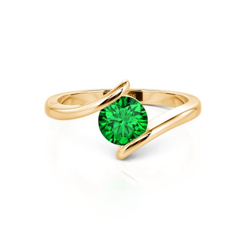 Jeulia Simple Bypass Custom Round Solitaire Ring
