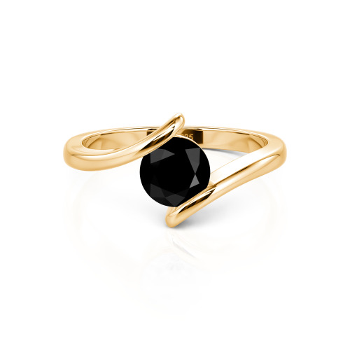 Jeulia Simple Bypass Custom Round Solitaire Ring