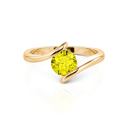 Jeulia Simple Bypass Custom Round Solitaire Ring