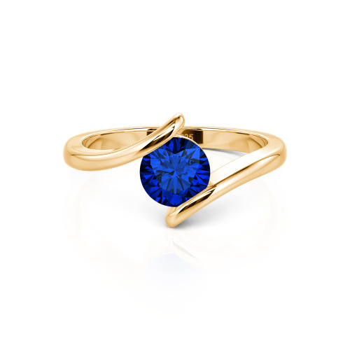Jeulia Simple Bypass Custom Round Solitaire Ring