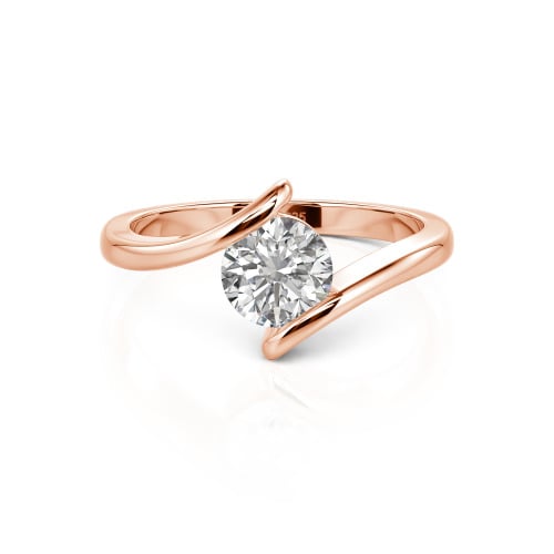 Jeulia Simple Bypass Custom Round Solitaire Ring