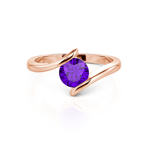 Jeulia Simple Bypass Custom Round Solitaire Ring